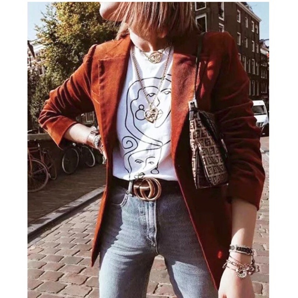 Vintage // rust sueded leather jacket